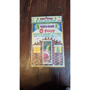 Vintage Seasons Greetings Vinyl POSTER ORIGINAL Packaging 6 Foot 1970s Decor